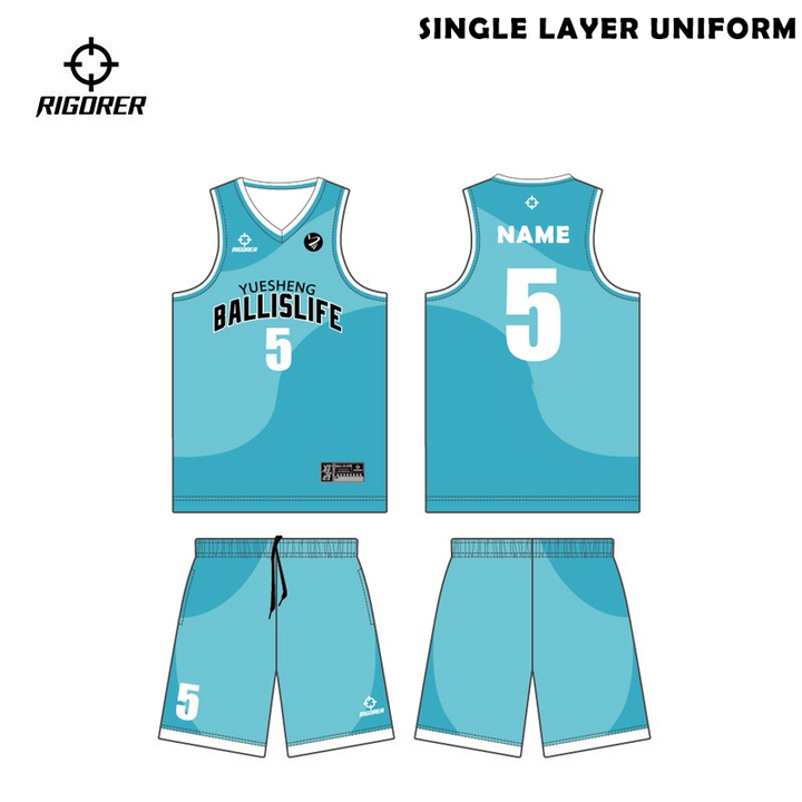 Rigorer Custom Teamwear Sublimation Single Layer Uniform for Basketball