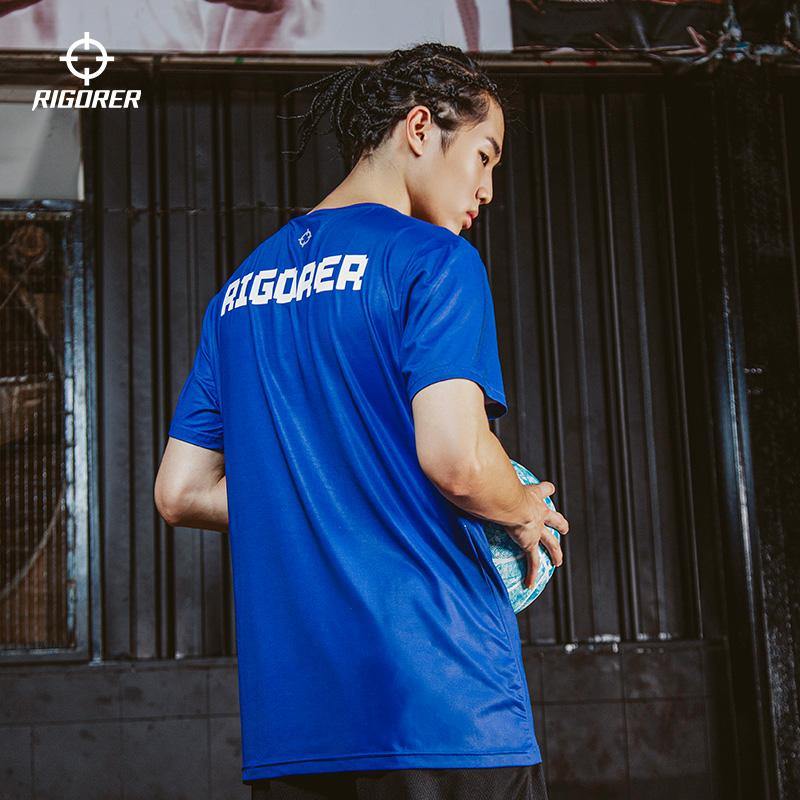 Round Neck Sports T-Shirts Polyester And Spandex Breadthable and Quck Drying Shorts Sleeve Shirts - Rigorer Official Flagship Store