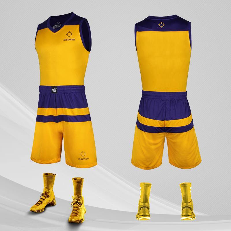 jersey design yellow basketball sublimation customizing basketball sports  clothes outdoor playing suits