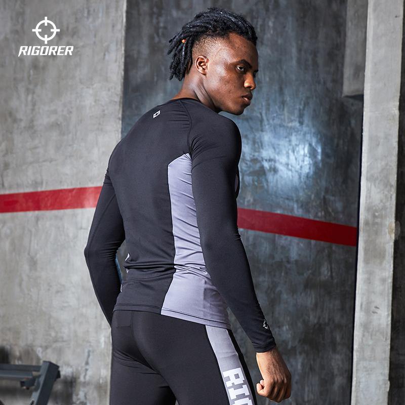 Men's Polyester & Spandex Breadthable Compression Tops - Rigorer Official Flagship Store