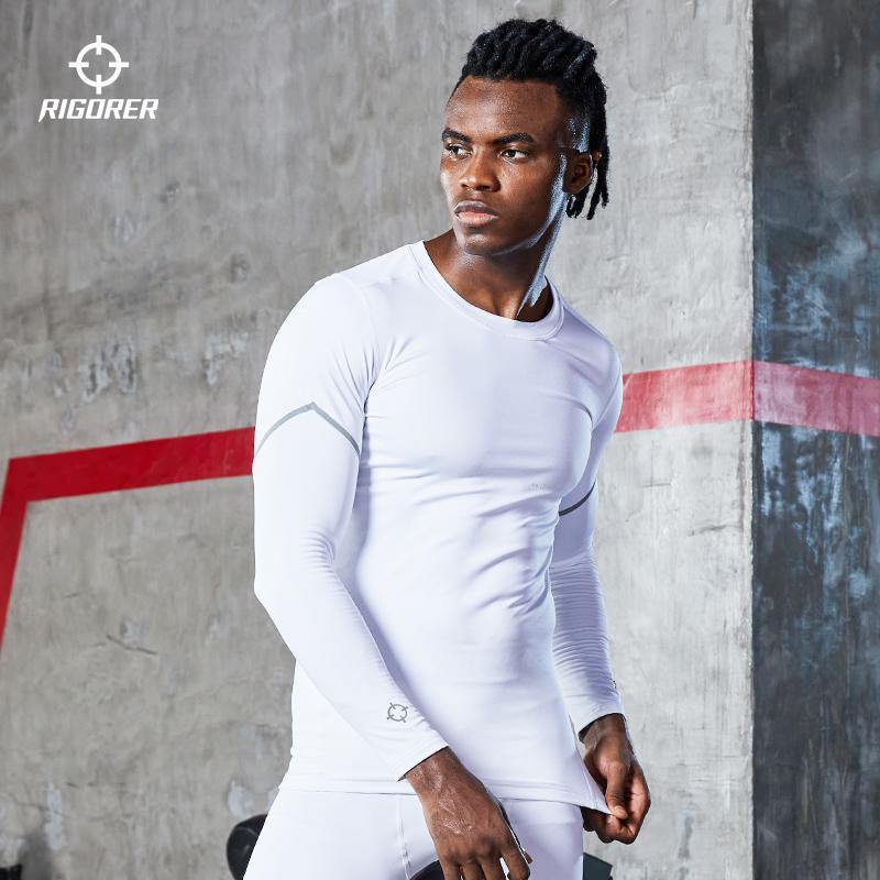 Pure Color Men's Sports Wear In Stock Compression Tops - Rigorer Official Flagship Store