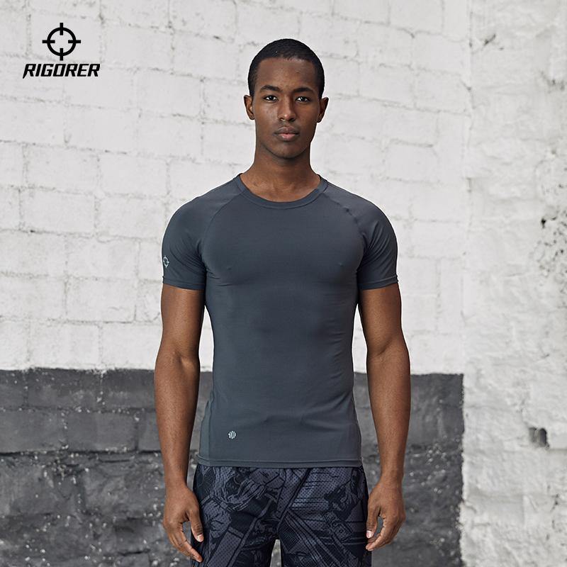 Breadthable Polyester Men's Compression Tops Short Sleeve Active Wear - Rigorer Official Flagship Store