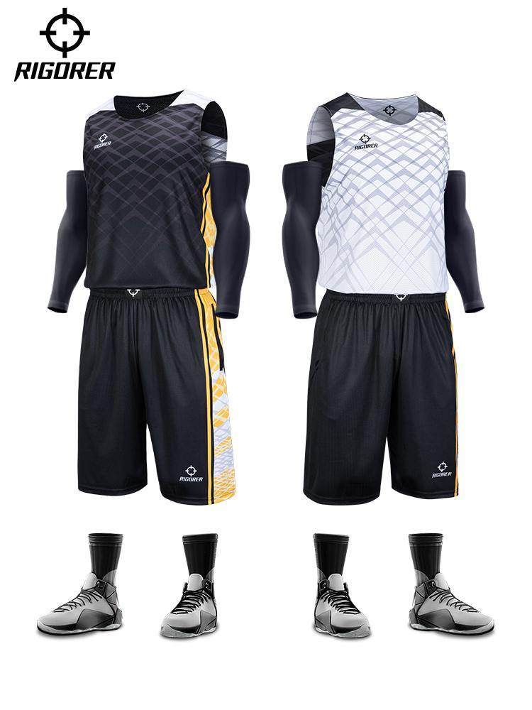 Sports Wear Men's Breadthable Polyester Basketball Jersey Set - Rigorer Official Flagship Store