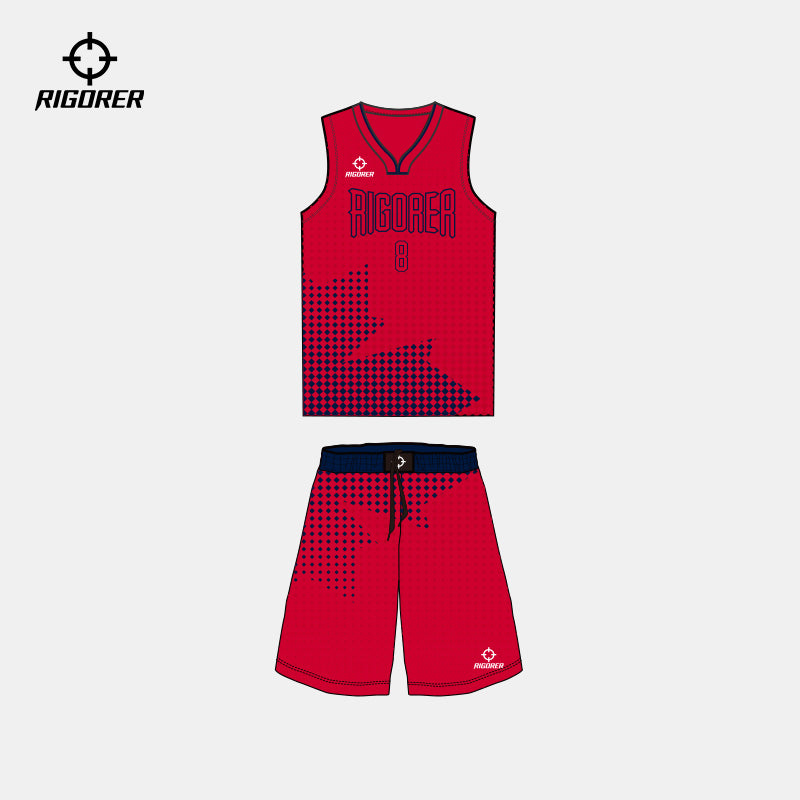 Custom Team Basketball Red Jersey White