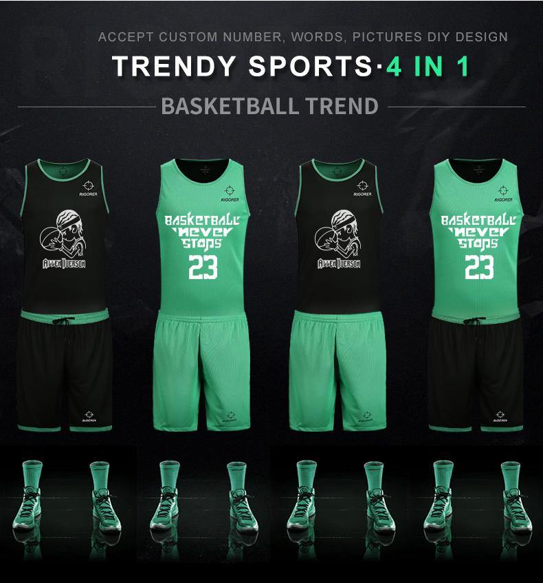 Basketball Reversible Uniform Jersey Mesh Polyester - Rigorer Official Flagship Store