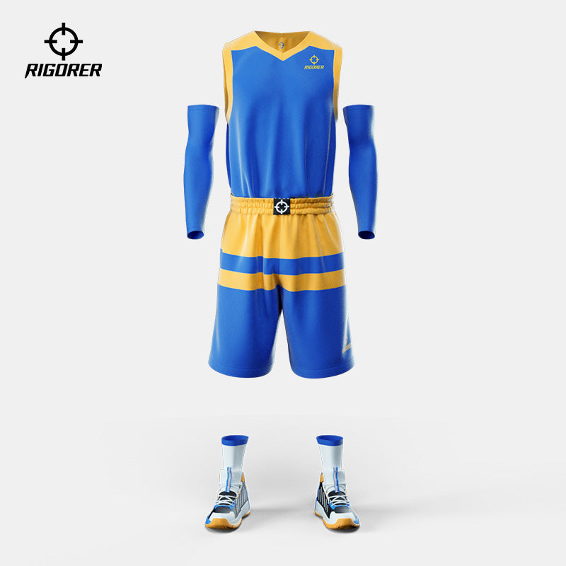yellow and blue basketball jersey